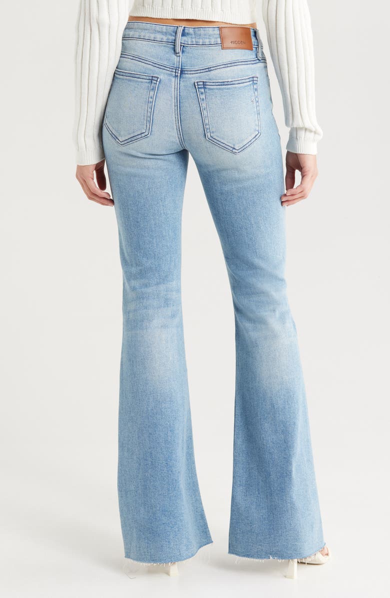 HIDDEN JEANS Ripped Mid Rise Flare Jeans, Alternate, color,