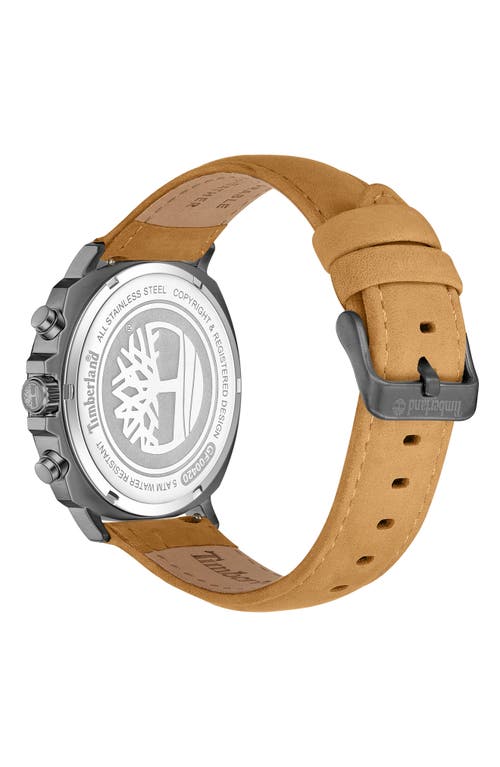 Timberland Williston Multifunction Chronograph Leather Strap Watch, 43.5mm X 46.5mm In Tan