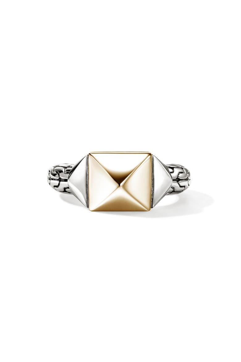 Icon Stud Ring, Main, color, SILVER AND GOLD