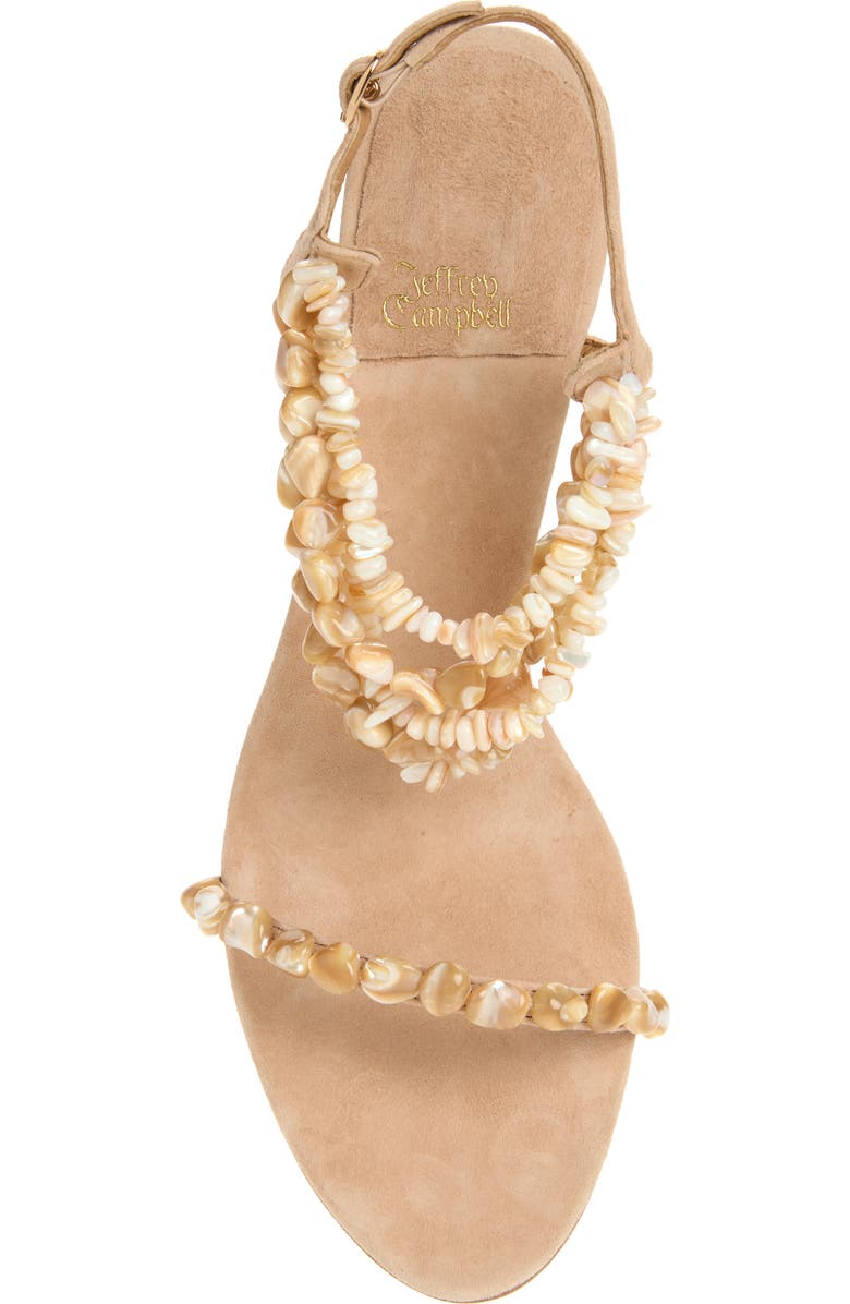 Jeffrey Campbell Volcana Ankle Strap Sandal, Alternate, color, Beige Suede Combo