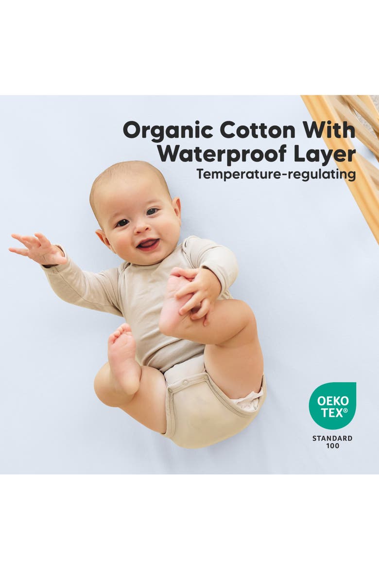 2-Pack Soothe [Protect+] Waterproof Crib Sheets, Alternate, color, Blue Flax