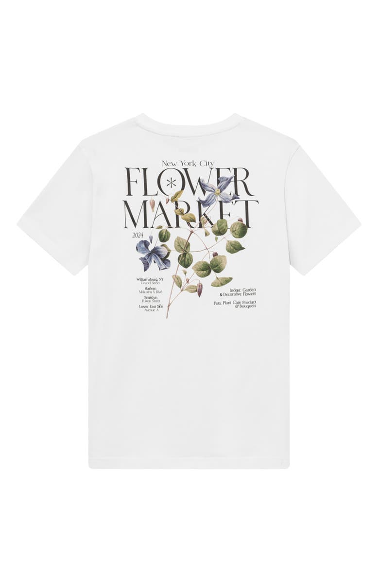 Les Deux Brady Flower Market Organic Cotton Graphic T-Shirt, Alternate, color, White