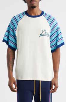 DIET STARTS MONDAY Knit Sleeve Cotton Graphic T-Shirt