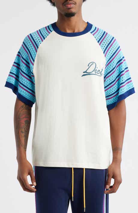 DIET STARTS MONDAY Knit Sleeve Cotton Graphic T-Shirt