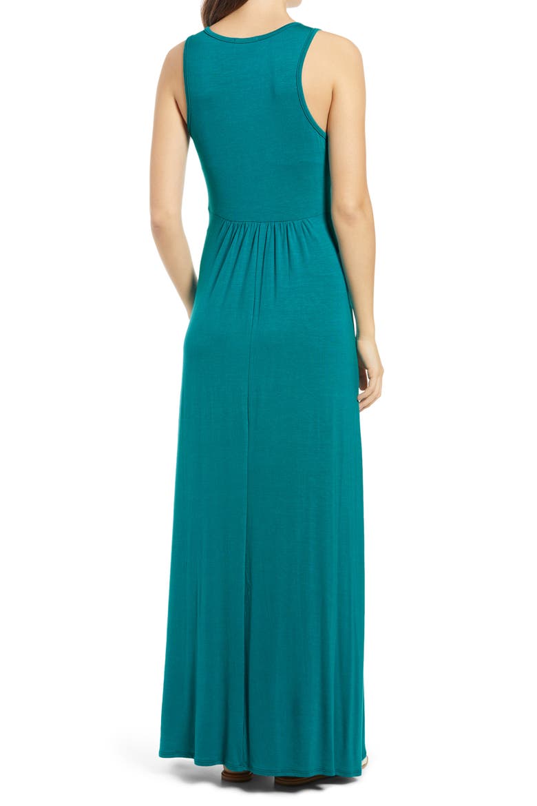 V-Neck Jersey Maxi Dress, Alternate, color, JADE