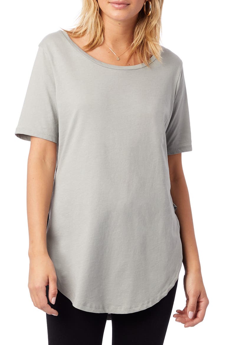 Organic Cotton Half Sleeve Tunic, Main, color, EARTH GREY