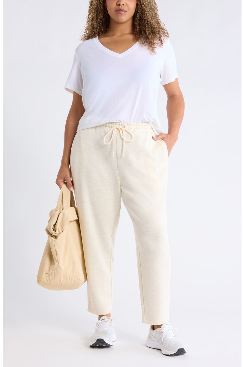 Soft Luxe Tapered Ankle Pants, Alternate, color, IVORY HEATHER- PURPLE