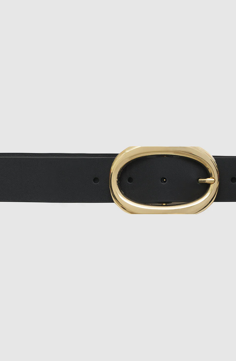 ANINE BING Signature Link Belt, Alternate, color, Black / Gold