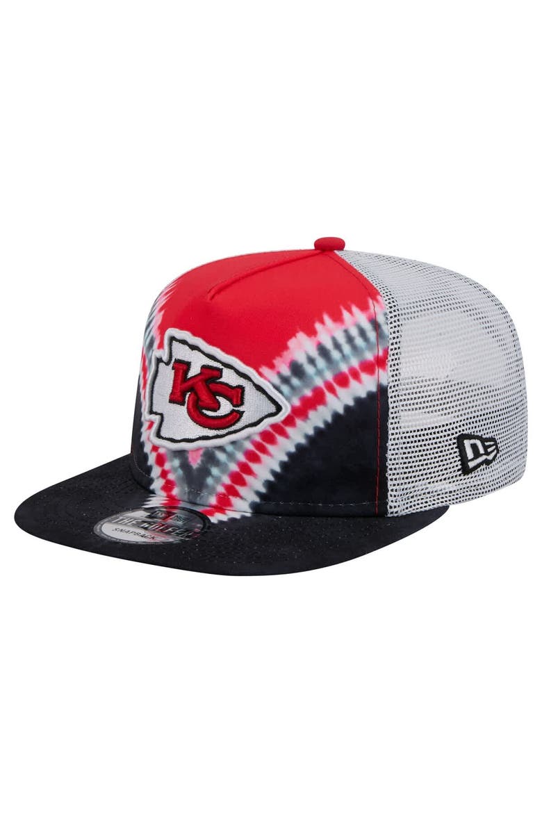 Men's New Era Red/Black Kansas City Chiefs Throwback Dye Golfer Snapback Hat, Main, color, Red
