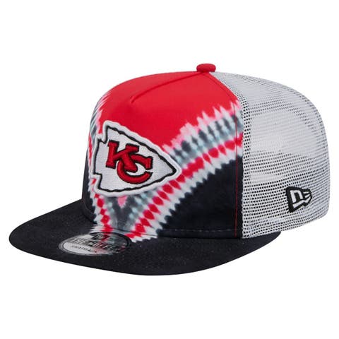 Men's New Era Red/Black Kansas City Chiefs Throwback Dye Golfer Snapback Hat