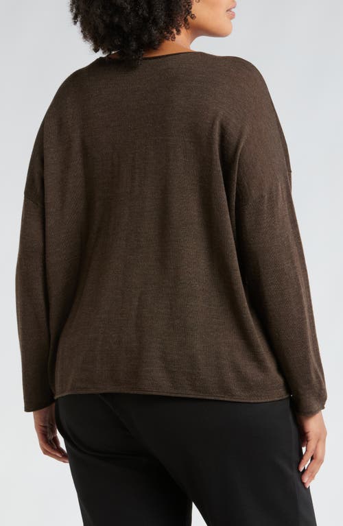 Eileen Fisher Jewel Neck Wool Sweater In Wren