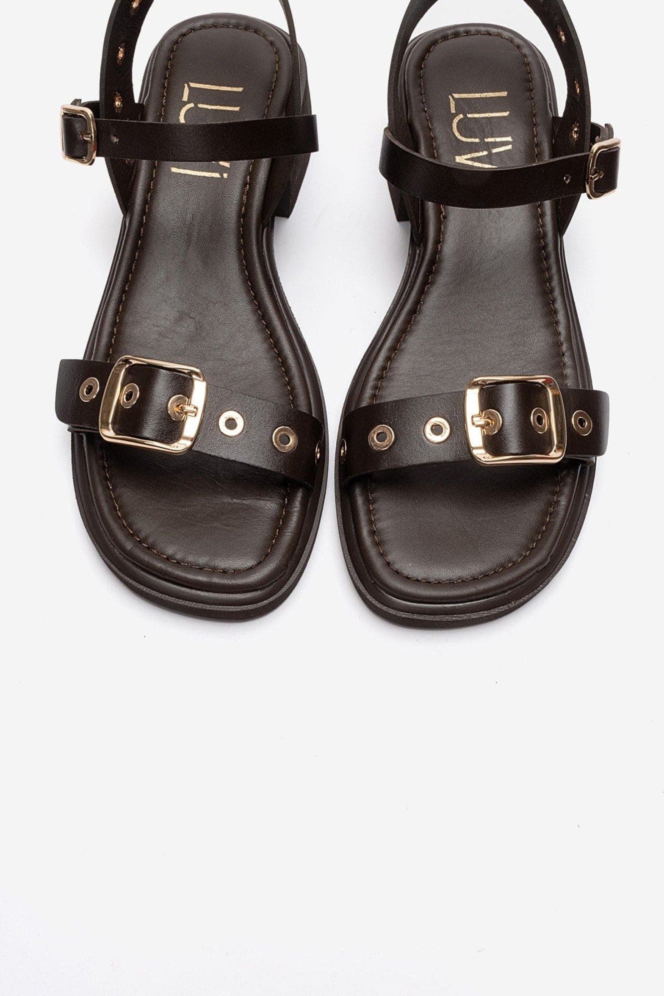 Rabel Leather Block Heel Sandal, Alternate, color, Brown