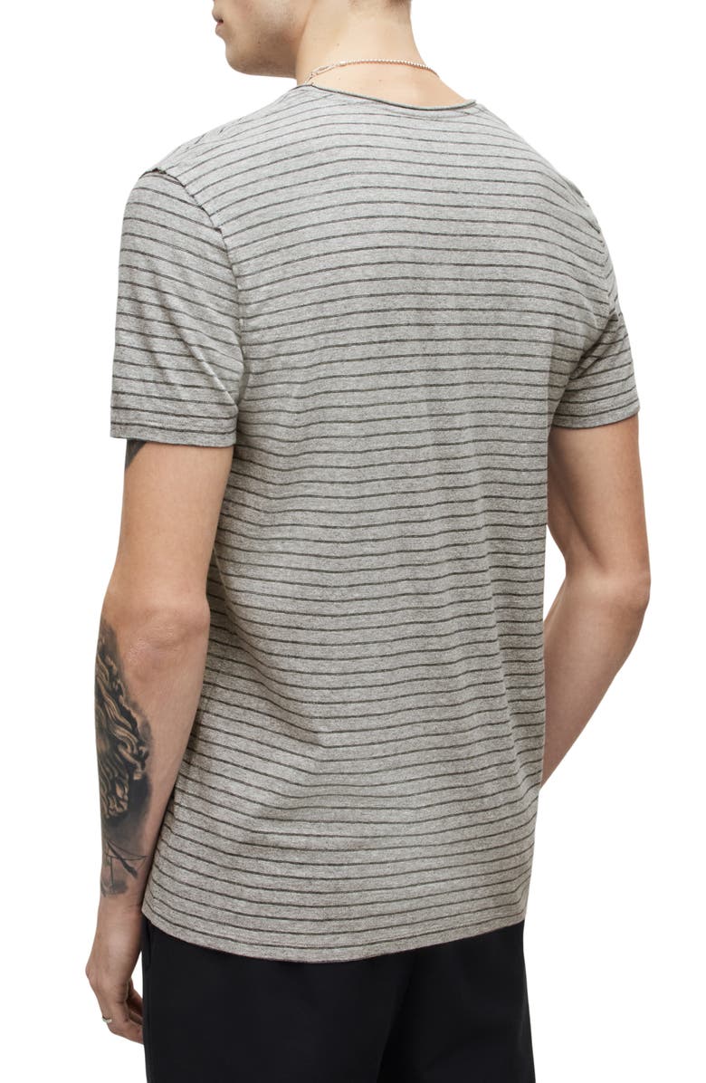 AllSaints Figure Stripe Stretch Organic Cotton T-Shirt, Alternate, color, 
