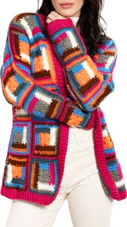 SAACHI Granny Square Crochet Cardigan