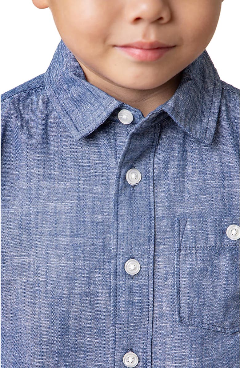Hope & Henry Boys' Organic Short Sleeve Chambray Shirt, Kids, Alternate, color,