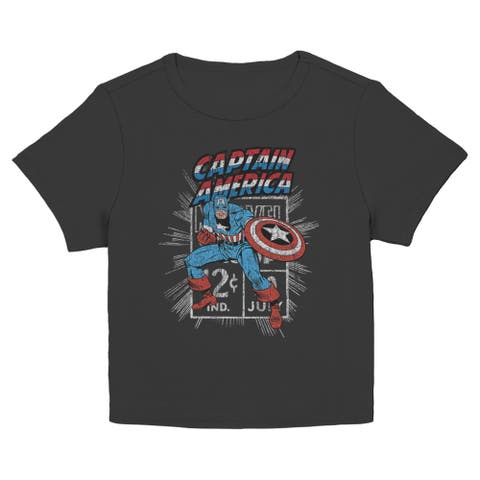 Junior's Captain Comic Stamp Short Sleeve Baby T-Shirt