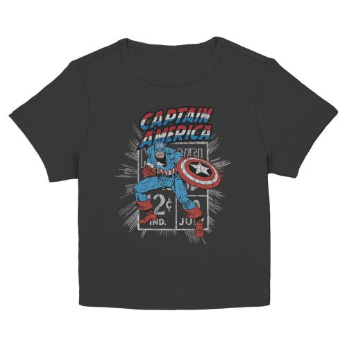 Marvel Junior's Captain Comic Stamp Short Sleeve Baby T-shirt In Black