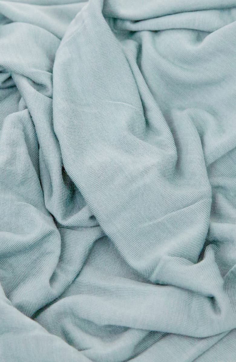 little unicorn Stretch Knit Hat & Swaddle Set, Alternate, color, Blue