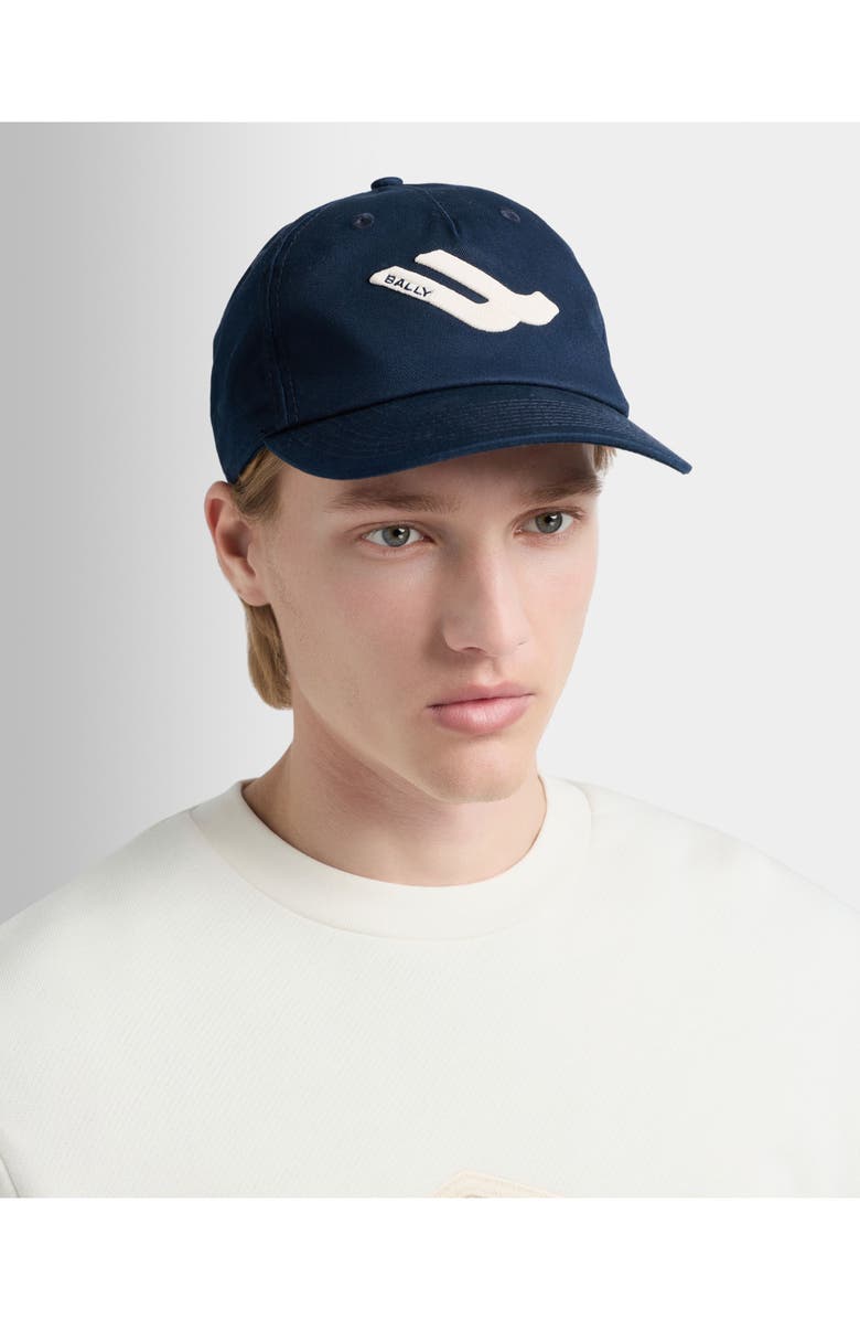 Bally Baseball Hat in Cotton With a B-Wing Patch, Alternate, color,