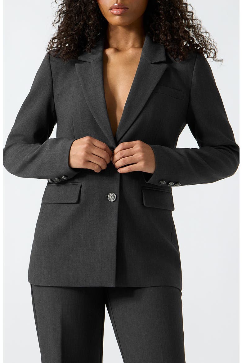 Joandra Perfect Blazer, Main, color, DARK GREY MELANGE