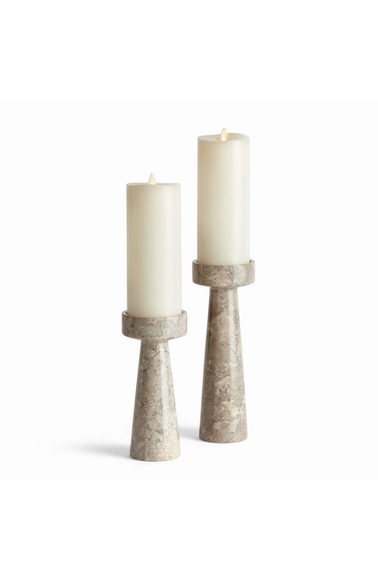Napa Home & Garden Terrene Candle Stands, Set of 2 - Gray & White Marble, Main, color, Grey