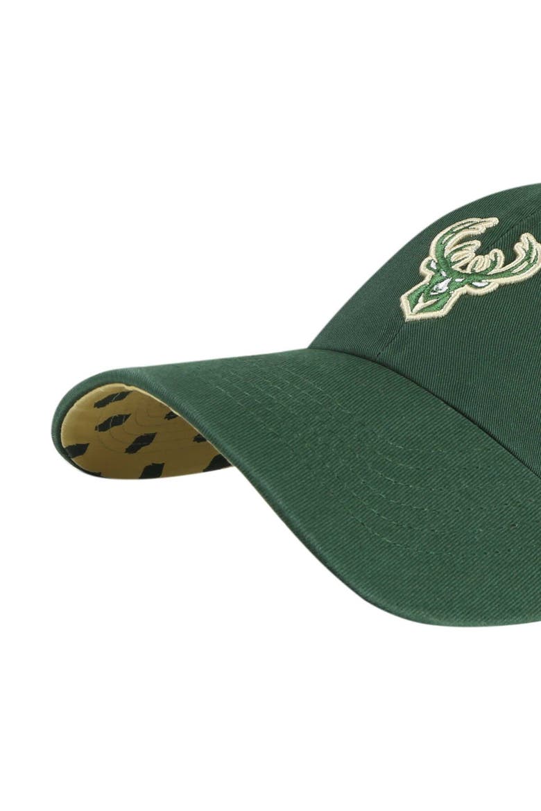 Women's '47  Hunter Green Milwaukee Bucks Confetti Undervisor Clean Up Adjustable Hat, Alternate, color, Hunter Green