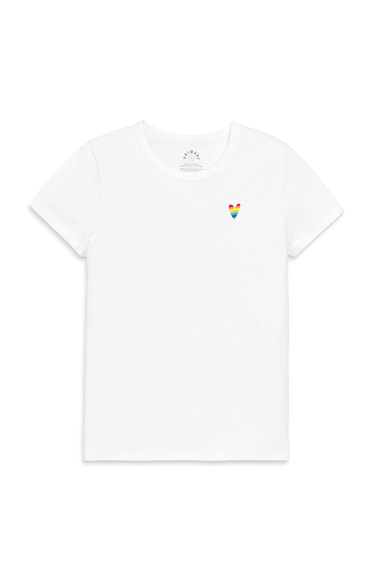 Primary Grown-Ups Embroidered Classic Slub Crewneck Tee, Main, color, White