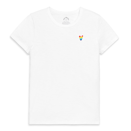 Primary Grown-ups Embroidered Classic Slub Crewneck Tee In White