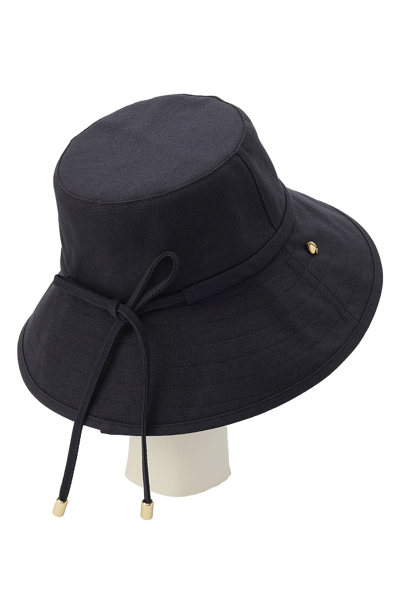 kate spade navy woven bucket hat Lacey Raffia Bucket in Navy main image 4