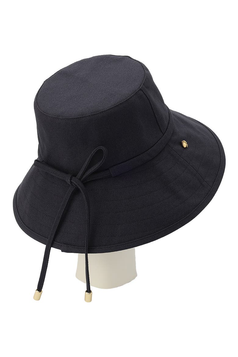 bow ties long brim bucket hat, Alternate, color, PARISIAN NAVY