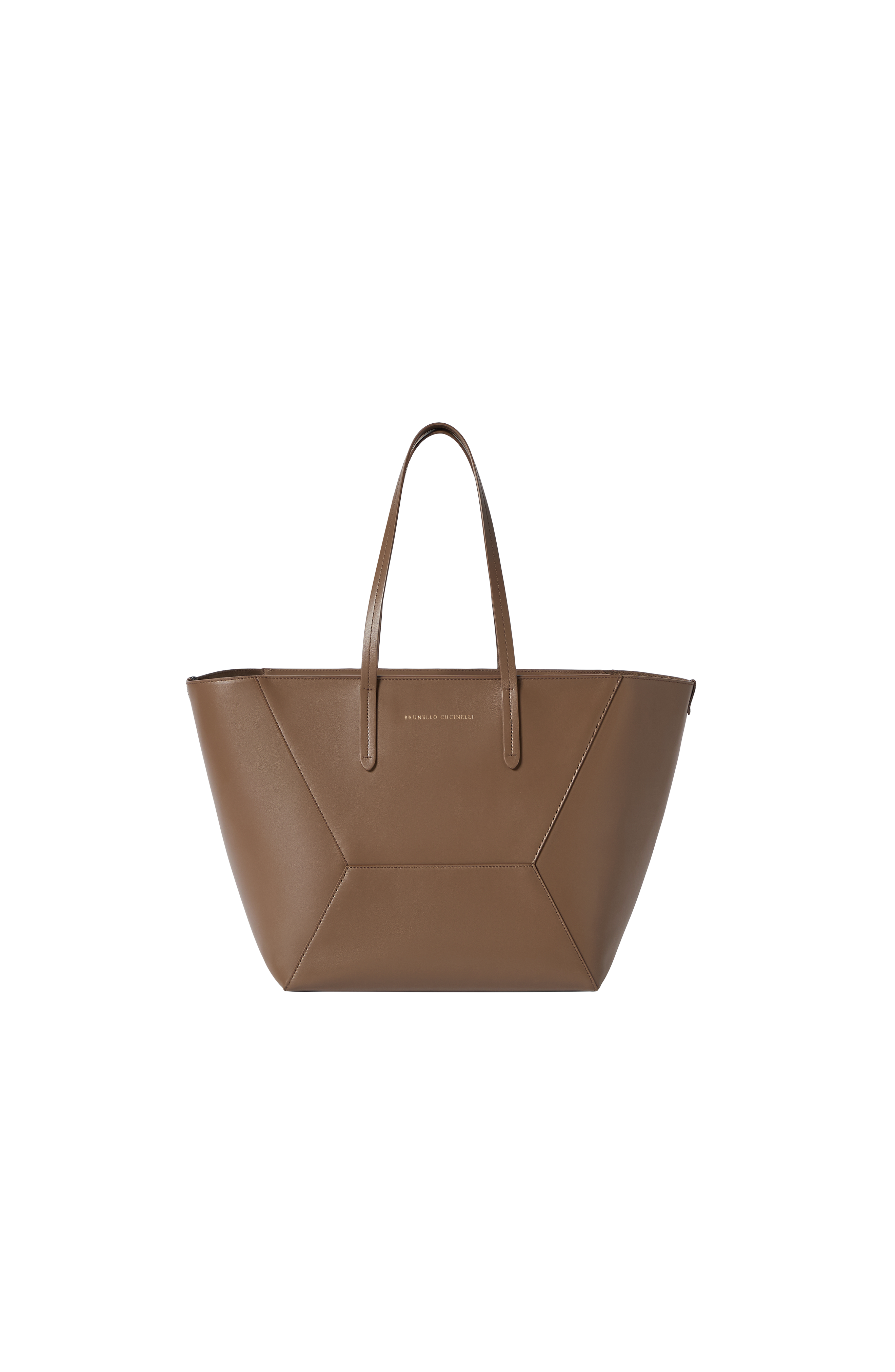 BC Duo bag in calfskin with monili, Alternate, color, Brown Gianduia