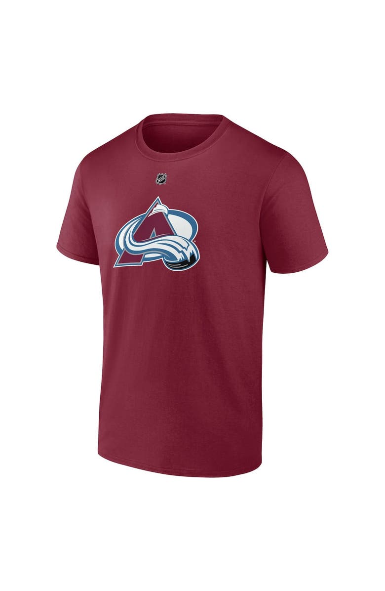 FANATICS Men's Fanatics Martin Necas Burgundy Colorado Avalanche Authentic Stack Name & Number T-Shirt, Alternate, color, 