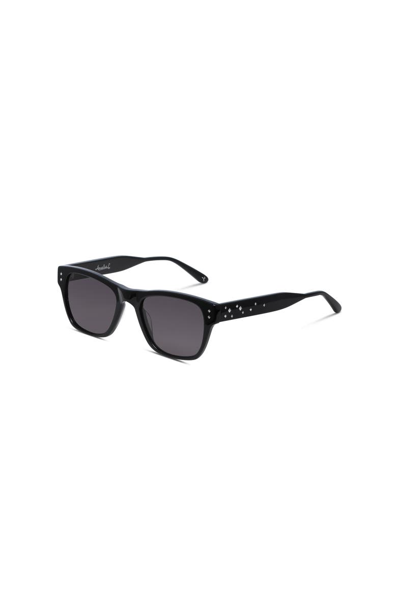 Sparkle 51mm Square Sunglasses, Alternate, color, Shiny Black