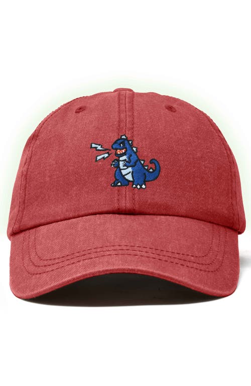 Dalix Big Lizard Cap In Washed Red