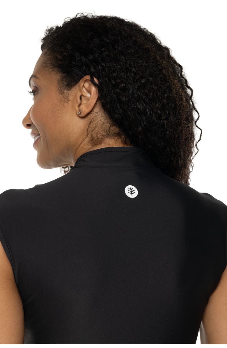 Coolibar Cap Sleeve Swimsuit - UPF 50+ Sun Protection - Sweetwater, Alternate, color, Black