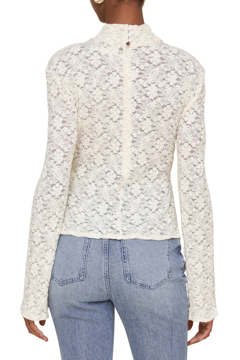 Lace Turtleneck Top, Alternate, color, CREAM