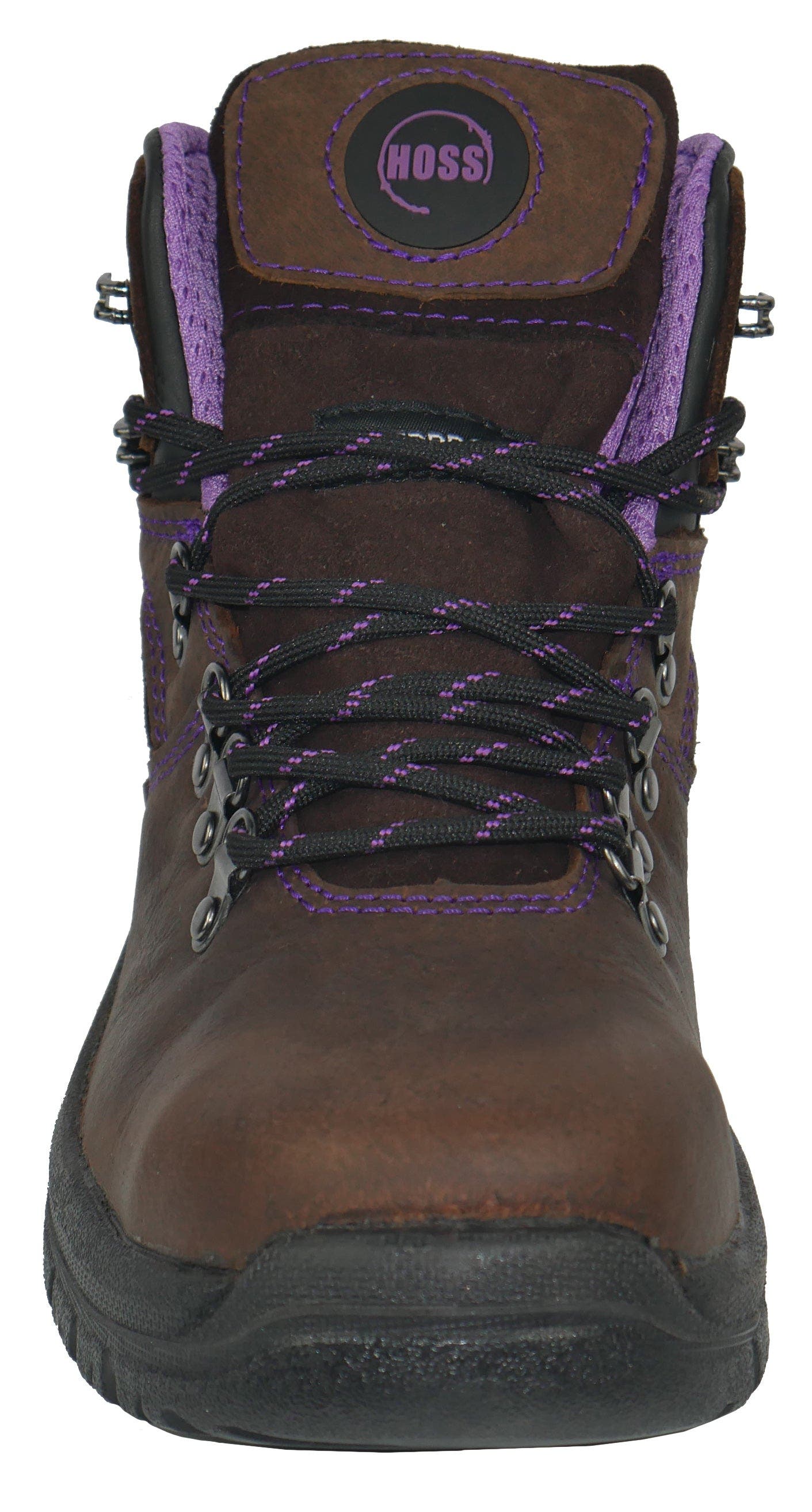 Hoss Boot Company HOSS Lily Womens Steel Toe Work Boot, Alternate, color, Brown/Purple