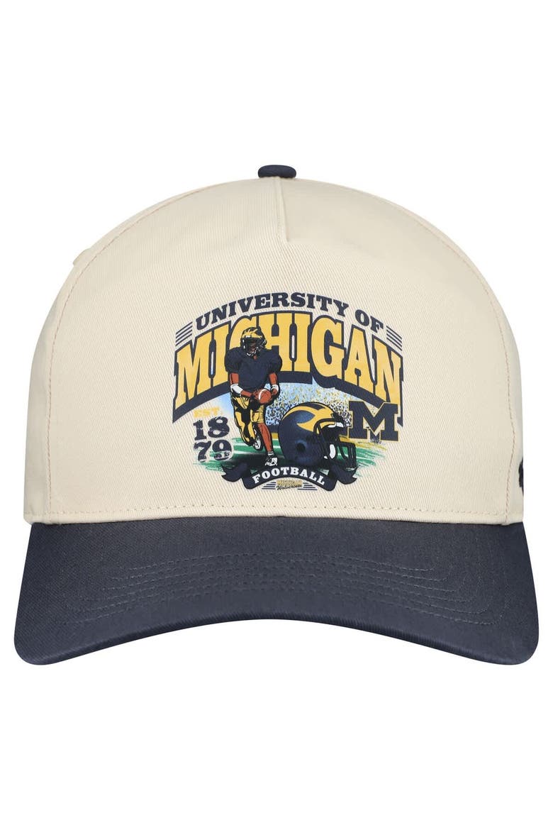 Men's '47  Natural Michigan Wolverines Unstructured Hitch Hat, Alternate, color, Natural