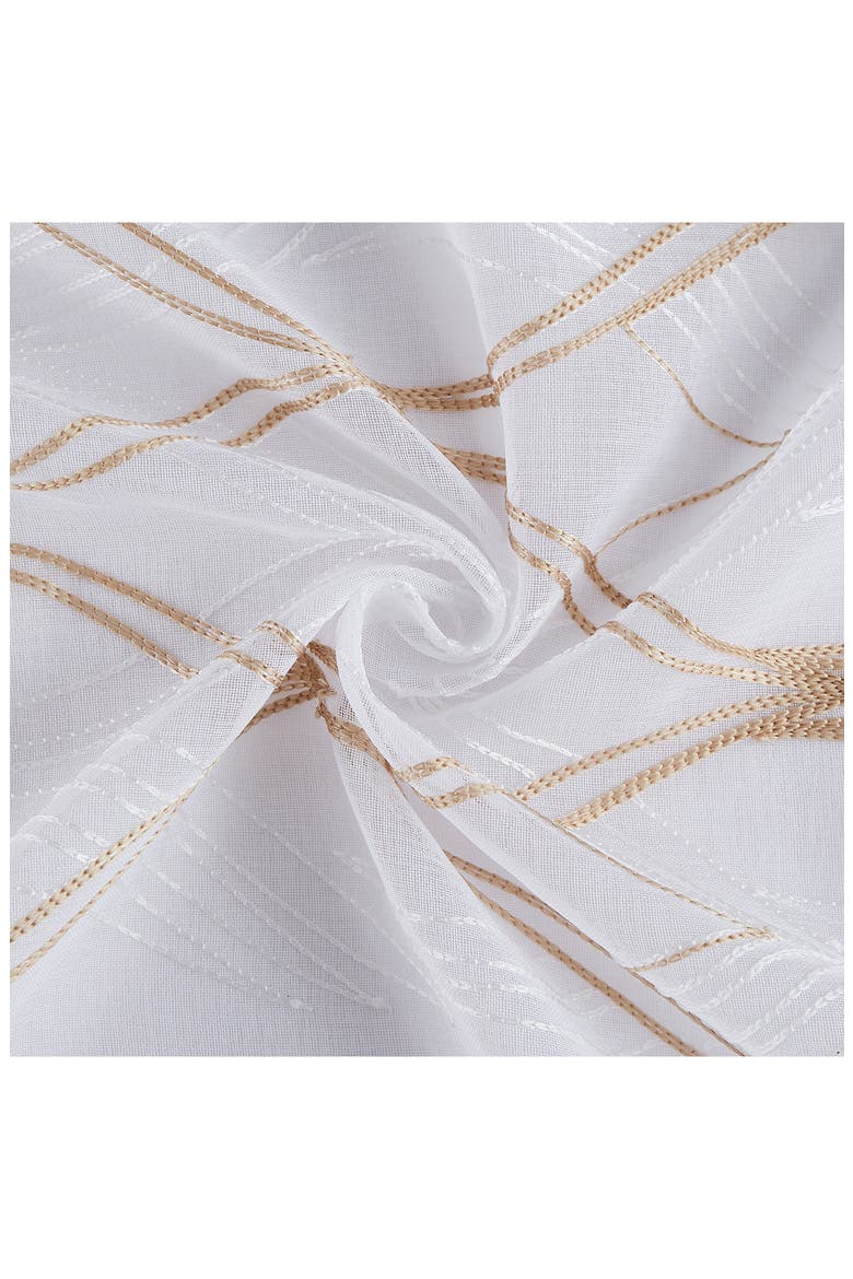 Set of 2 Print Sheer Curtain Panels, Alternate, color, WHITE GOLD