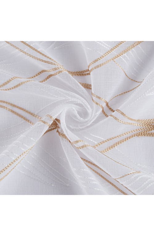 Dainty Home Set Of 2 Print Sheer Curtain Panels In Gold
