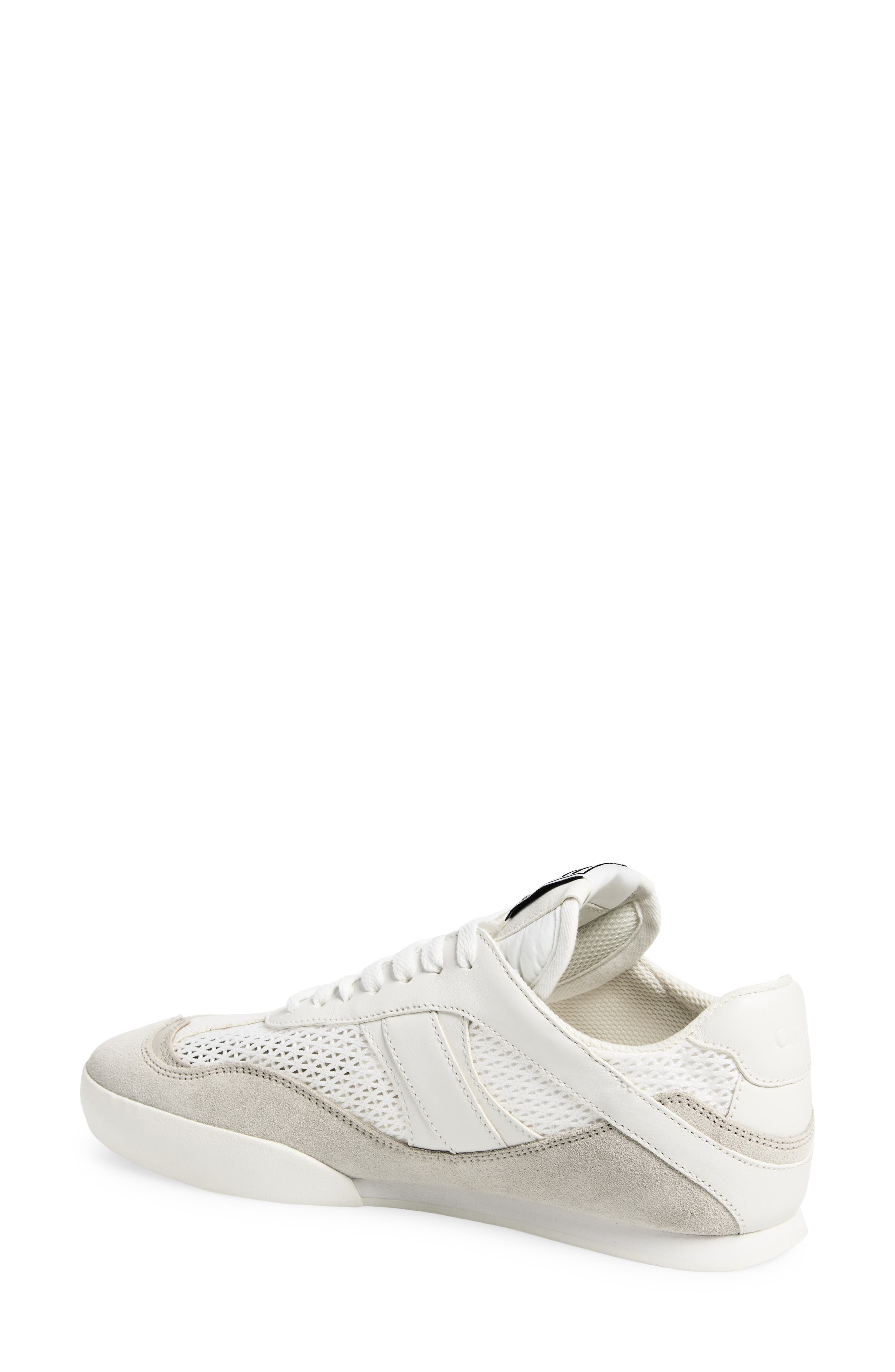 Chloé Kick Leather & Mesh Sneaker, Alternate, color, Cloudy Cream