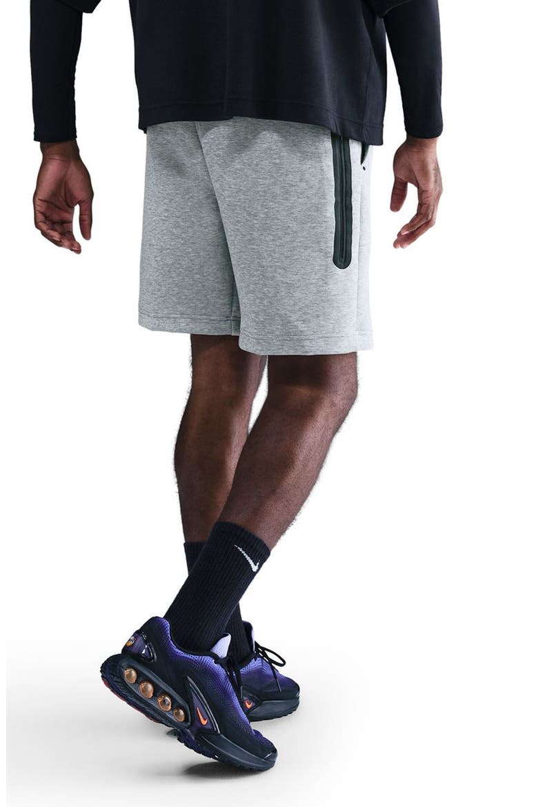 Tech Fleece Drawstring Shorts, Alternate, color, DARK GREY HEATHER/ BLACK