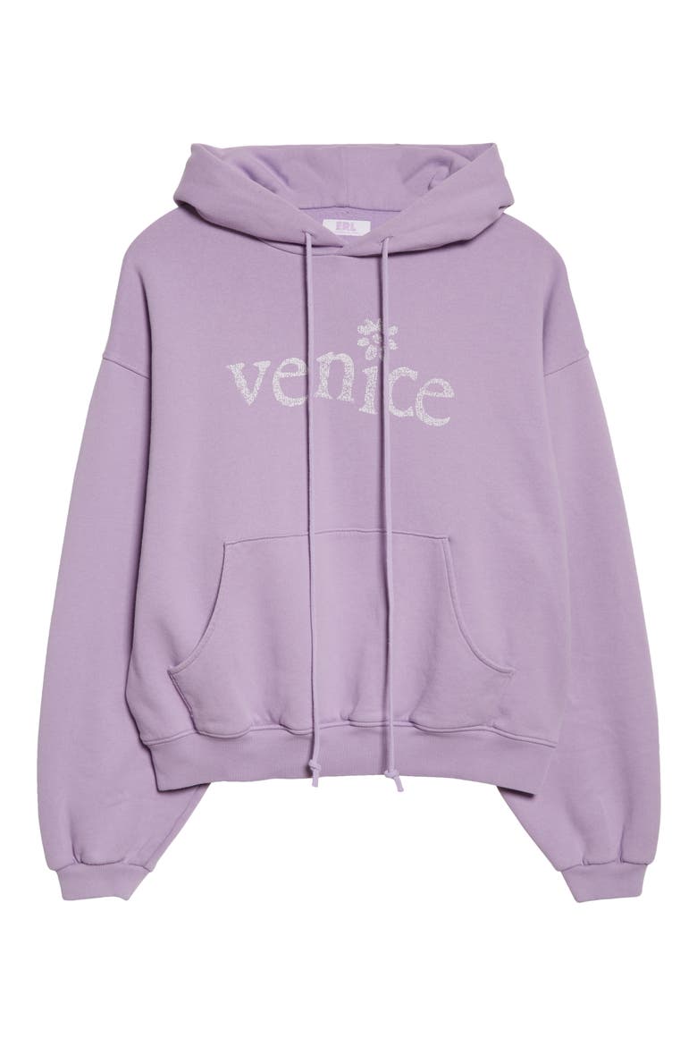 Unisex Venice Oversize Cotton Blend Hoodie, Main, color, PURPLE