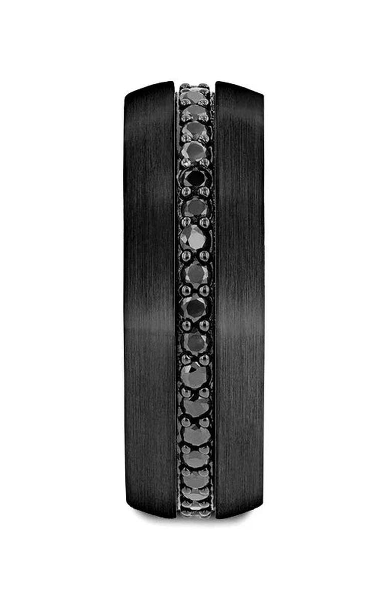 Larson Jewelers Valiant Sapphire Tungsten Ring, Alternate, color, Black