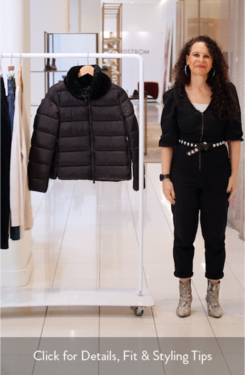 Mei Faux Fur Collar Waterproof Quilted Jacket, sales video thumbnail