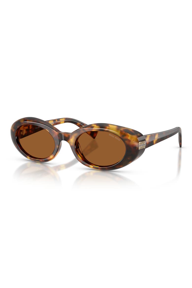 52mm Oval Sunglasses, Alternate, color, HONEY HAVANA / DARK BRONZE
