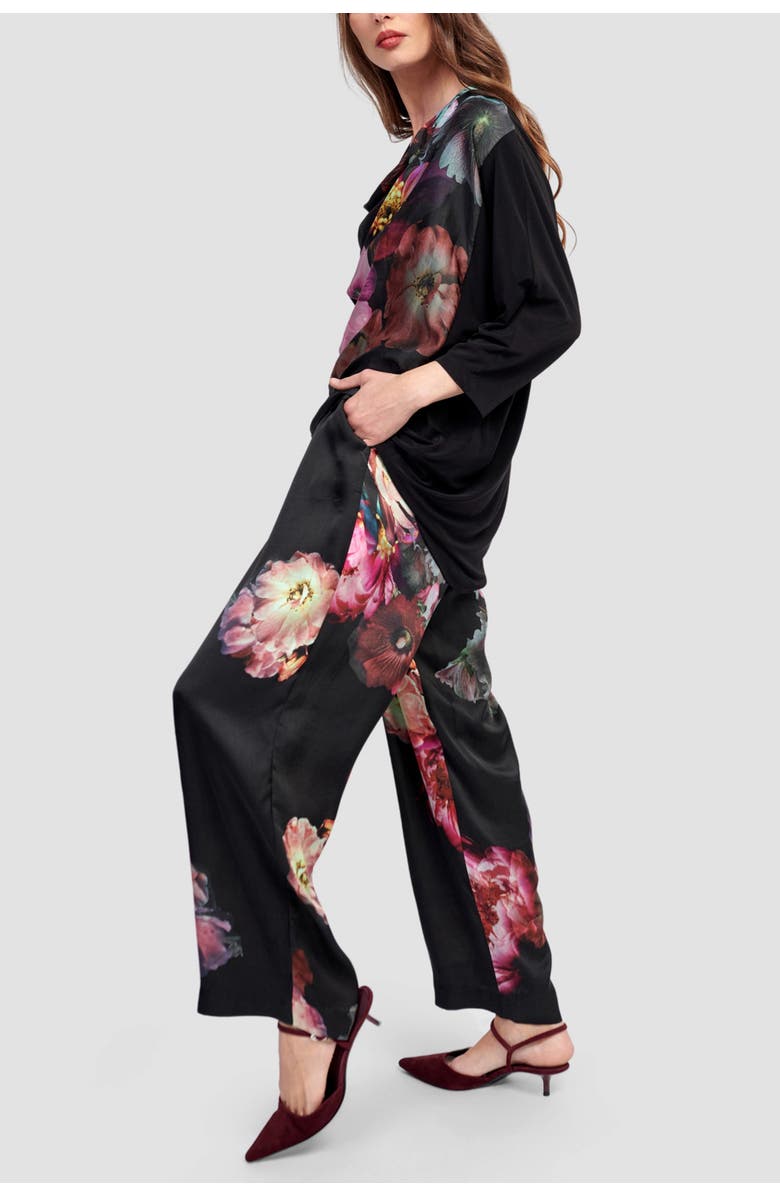 Alembika Dark bloom pull-on dress pants, Alternate, color, 