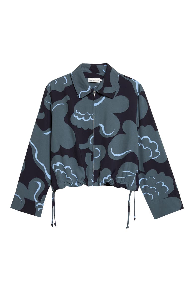 Pulssi Kuksta Kukan Cropped Zip Shirt, Main, color, GREY DARK BLUE LIGHT BLUE