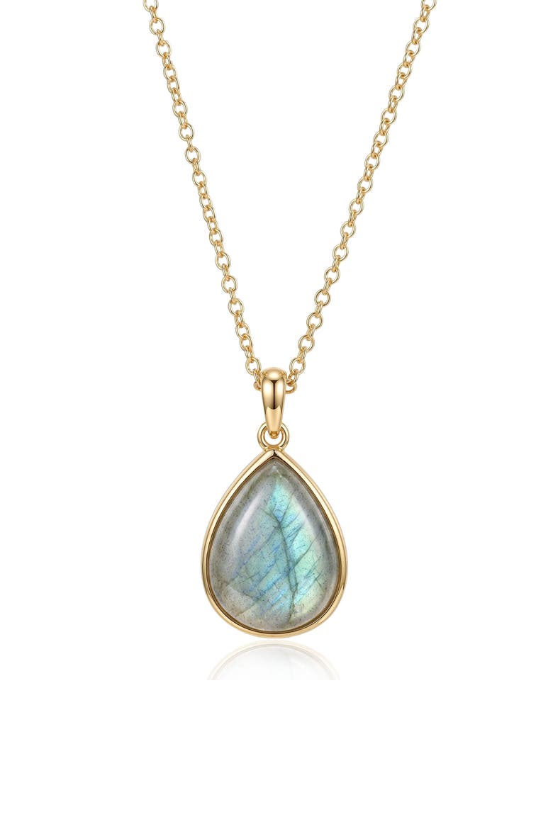 14k Gold Plated Labradorite Pendant Necklace, Main, color, GREEN/ GOLD