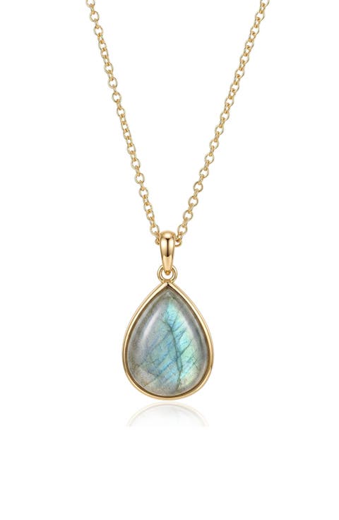 14k Gold Plated Labradorite Pendant Necklace